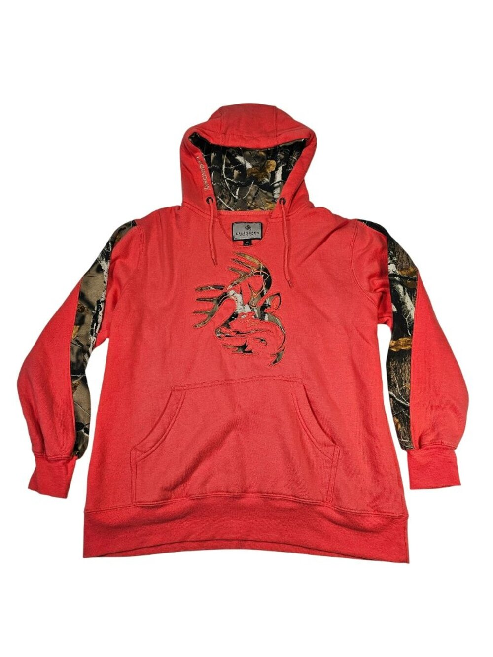 Legendary Whitetails Hoodie w/ Cutout Logo Women's Size XL Camo Salmon Pink